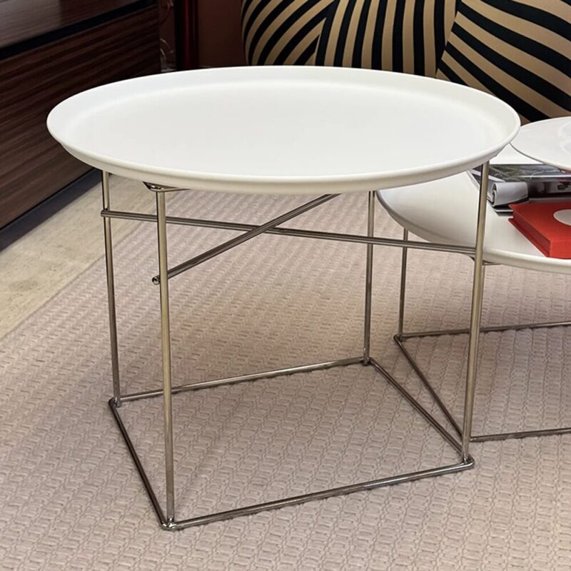 tavolino fat fat b&b italia acciaio bianco diametro 42 in sconto