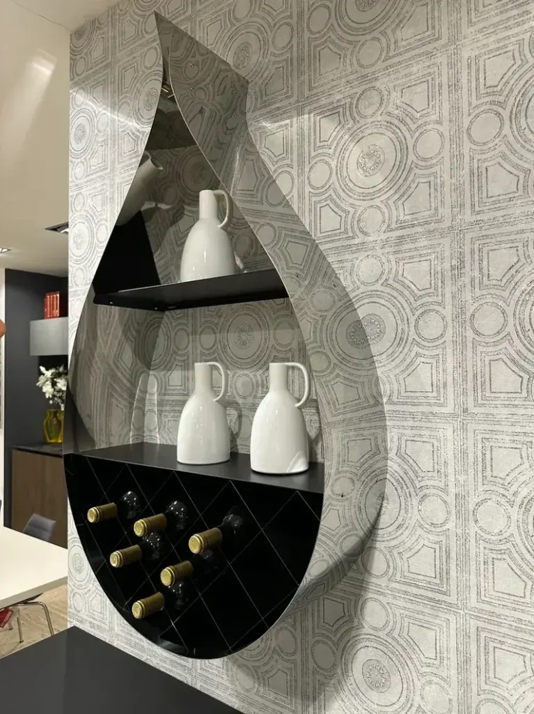 Liberia Portabottiglie Drop color Inox Lucido e Nero Opaco Cattelan Italia in saldo