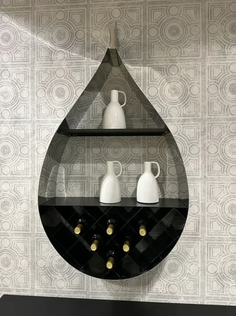 Liberia Portabottiglie Drop color Inox Lucido e Nero Opaco Cattelan Italia in sconto