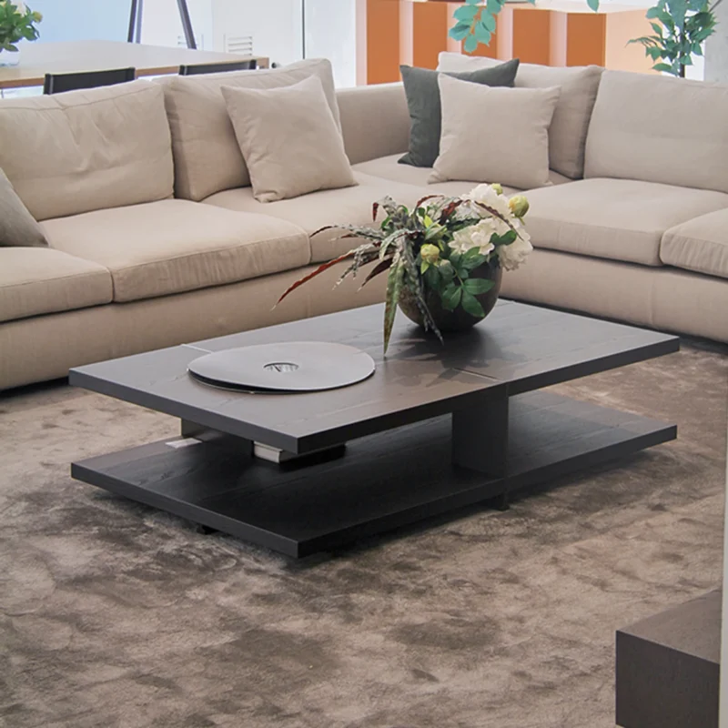 tavolino bristol poliform legno impiallacciato nero in sconto