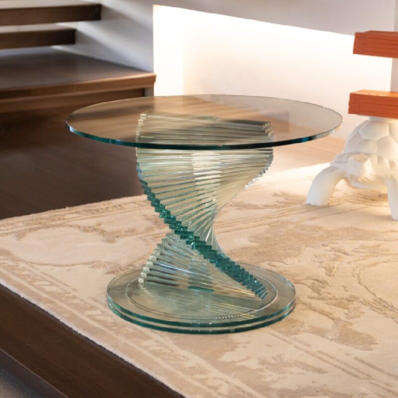 tavolino elica tonelli design d 70 vetro temperato in sconto