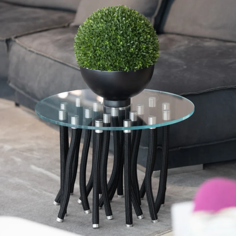tavolino org cappellini corda nero vetro temperato in offerta