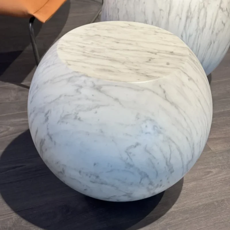 tavolino bong cappellini fibra vetro resina finto mamro bianco in sconto