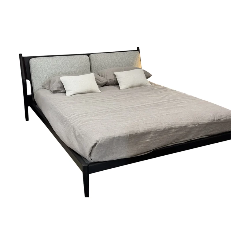 letto maddox lema legno frassino nero in sconto