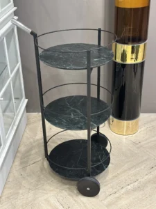 carrello tumbler baxter nero marmo verde in sconto