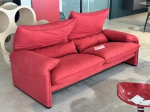 divano 2 posti maralunga cassina limited edition pelle nabuk rosso in sconto