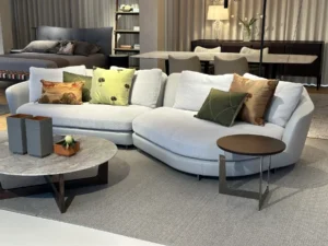 divano duo poltrona frau multistrato betulla tessuto bianco in sconto