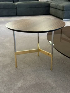 tavolino after 9 piccolo tonelli design legno eucalipto acciaio oro in sconto