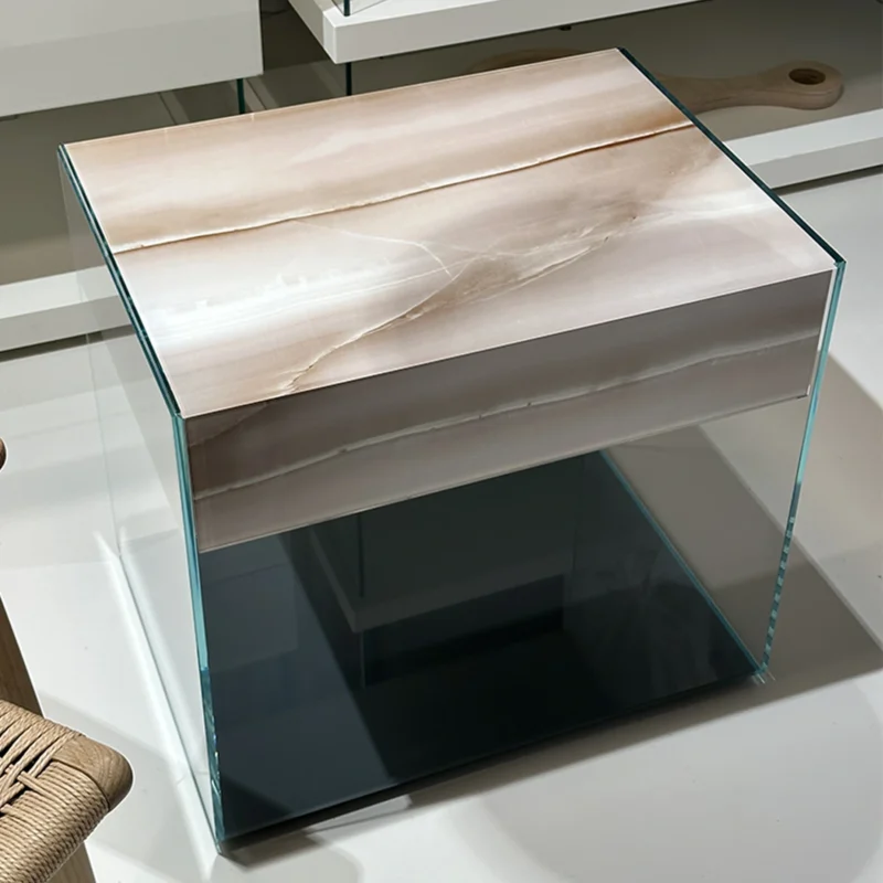 comodino upglass lago laccato opaco iuta vetro in offerta