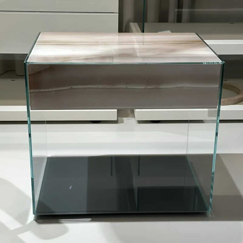 comodino upglass lago laccato opaco iuta vetro in sconto