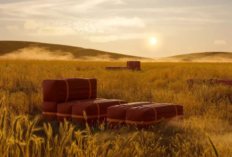 Poltrone Haybale Lounge Chair with Footstool Moooi